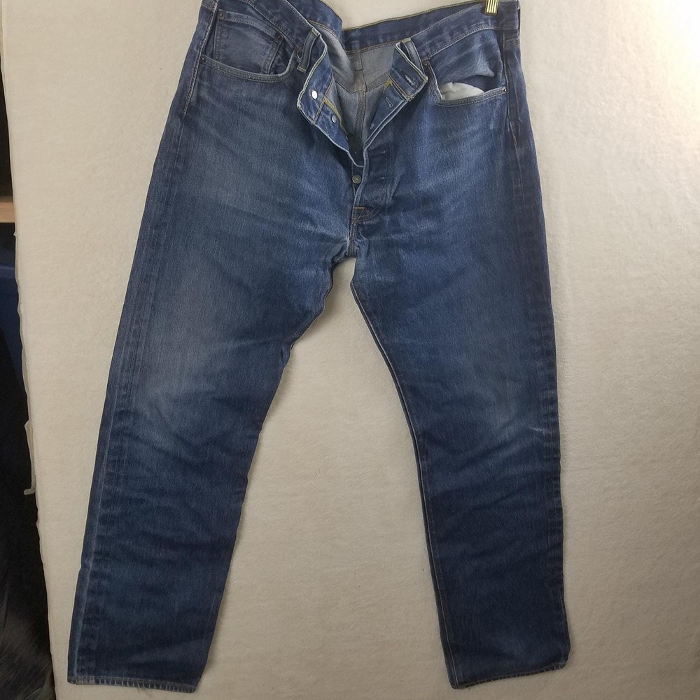 Levi Strauss 501 Mens w38 l 34 Blue Denim art project repairs